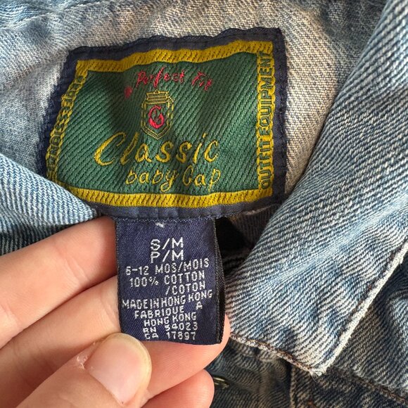 Vintage 90’s Gap Denim Jacket Baby 3-6 months Jean Jacket - Picture 7 of 8